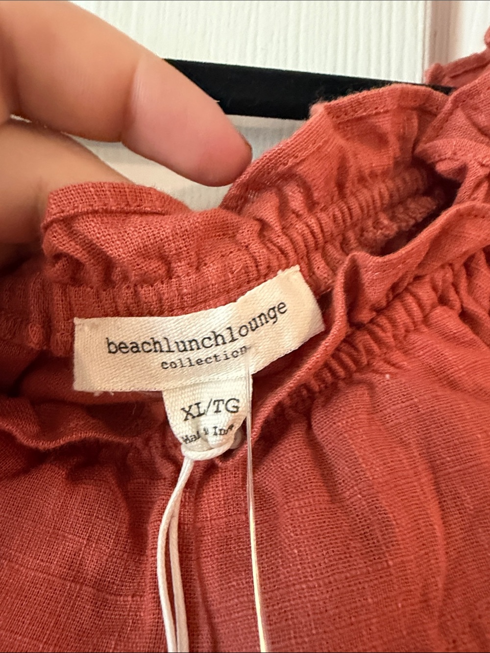 beachlunchlounge Rust Ruffle Off-Shoulder Blouse - Picture 4 of 6